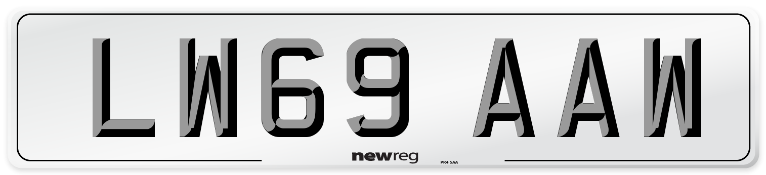 LW69 AAW Number Plate from New Reg